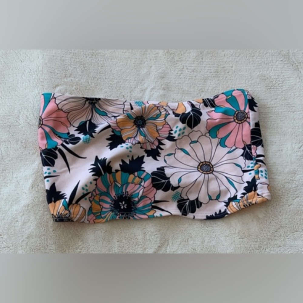 Kulani kinis Swim Crop Bandeau Top - Small Farah Print Floral